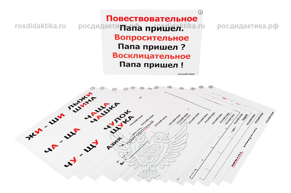 Комплект таблиц опорных по русскому языку для начальной школы (56 шт.) А3