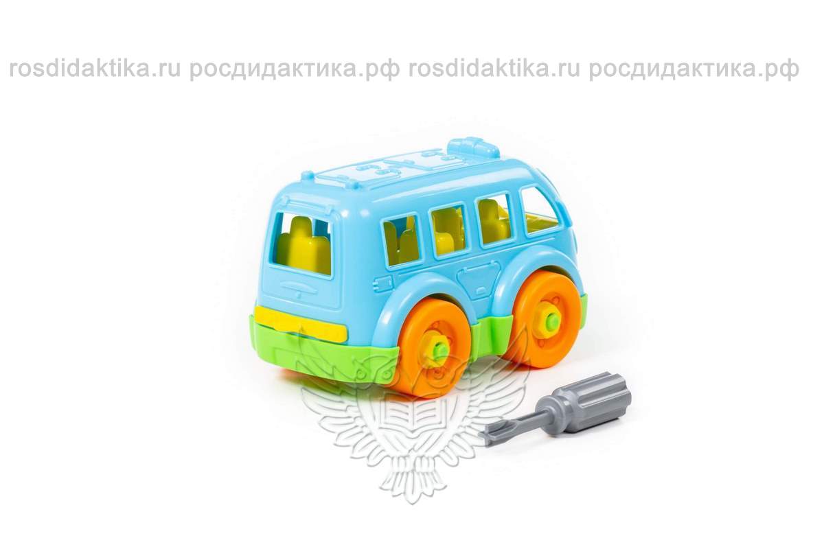 Конструктор-транспорт "Автобус малый" (15 элементов) (в пакете)