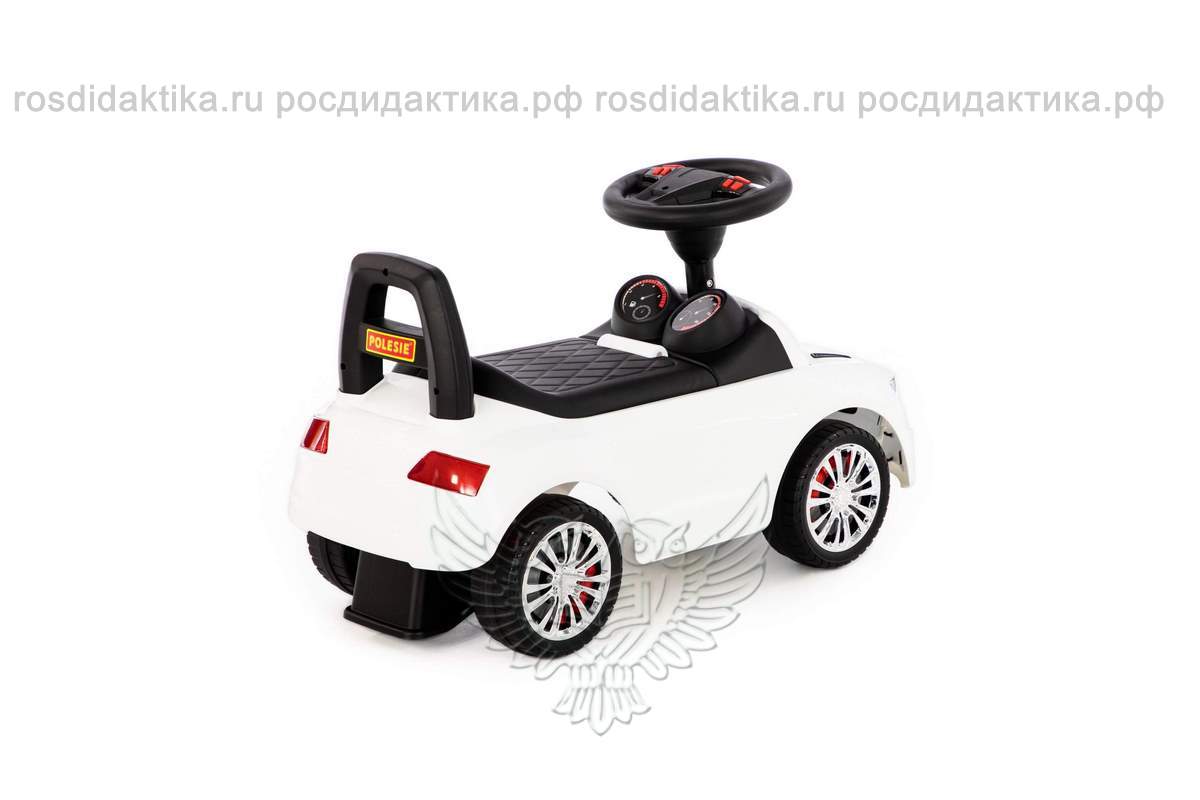 Каталка-автомобиль "SuperCar" №2 со звуковым сигналом (белая)