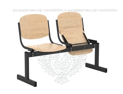 Блок стульев двухместный, м/к, откидной, 1200х560х460/800
