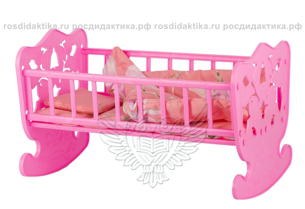 Кровать кукольная (48смх30 см) с комплектом белья У899