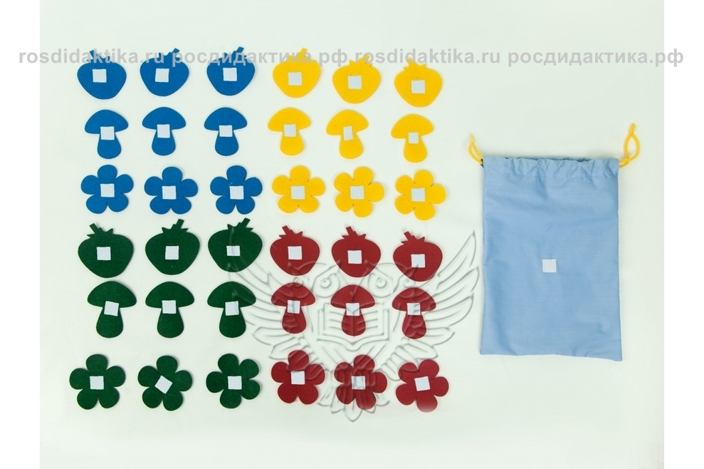 Детали съёмные ( ягодка, грибочек, цветочек), 36 шт. для жилета игрового с липучками
