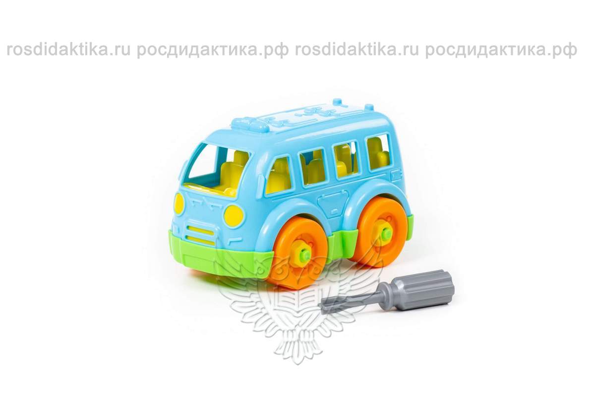 Конструктор-транспорт "Автобус малый" (15 элементов) (в пакете)