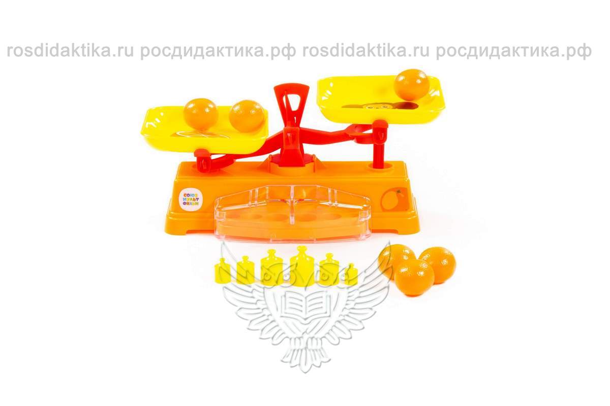 Игровой набор "Весы" "Чебурашка и крокодил Гена" + 6 апельсинов (в сеточке)