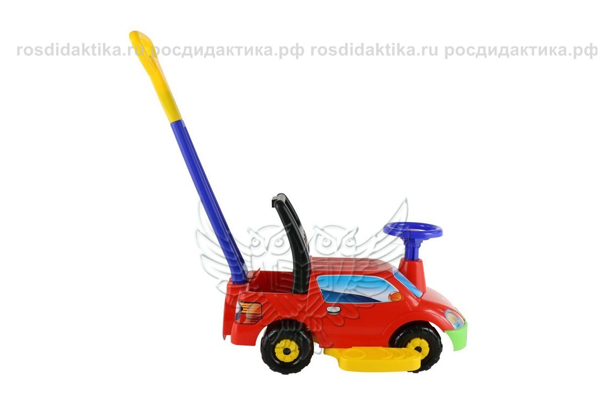 Автомобиль-каталка "Пикап" с ручкой (красный)