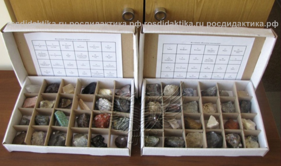 Материал раздаточный "Образцы минералов и горных пород" (40 видов)