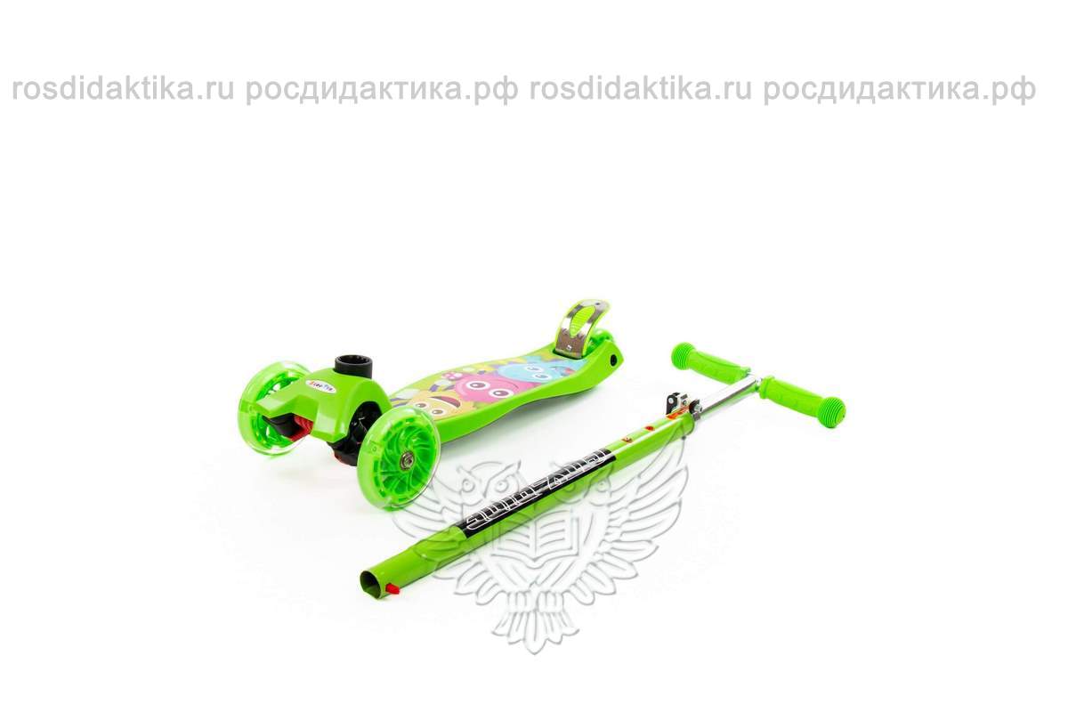 Детский самокат (с наклейкой V1) (зелёный) (в коробке)