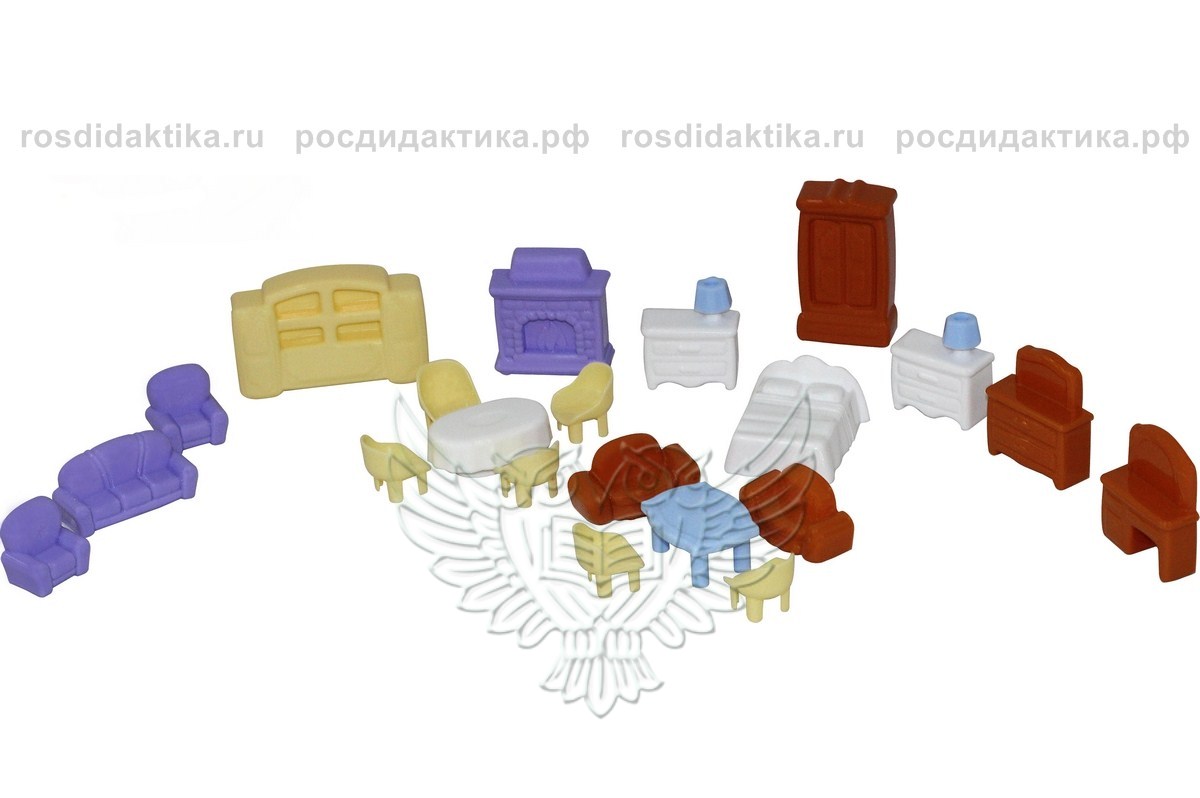 Набор мебели для кукол №5 (21 элемент в пакете) 
