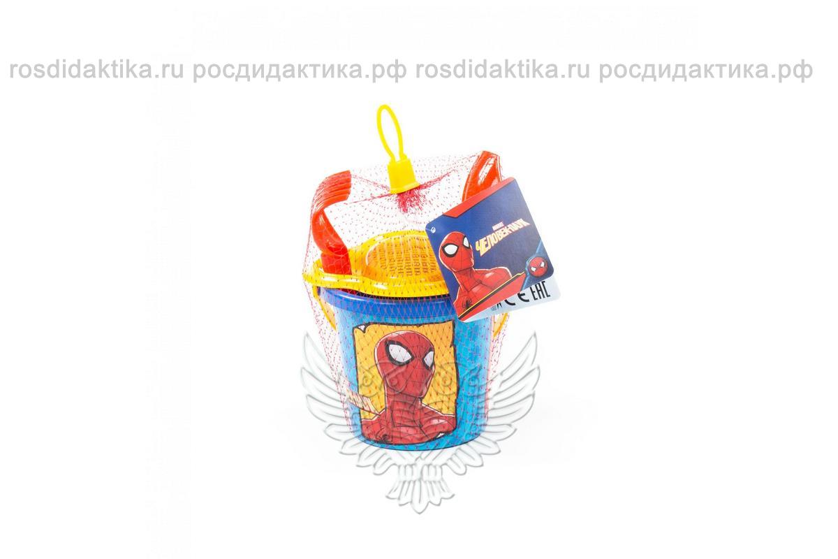 Набор Marvel «Человек-Паук» №1: ведро малое с наклейкой, совок №2, грабельки №2