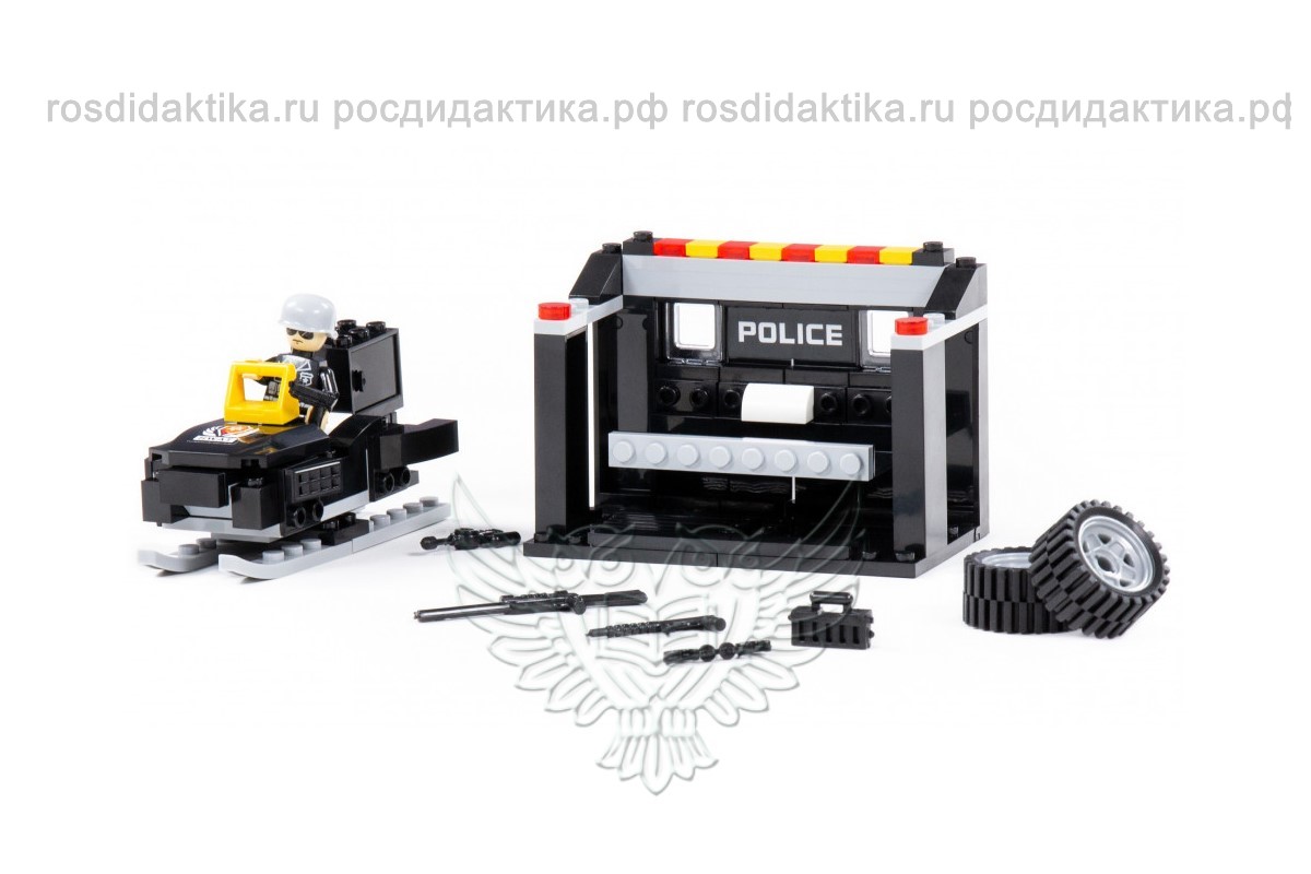 Конструктор пластмассовый "Классик" "Город. Полиция-1.8" (103 элемента) (в коробке)