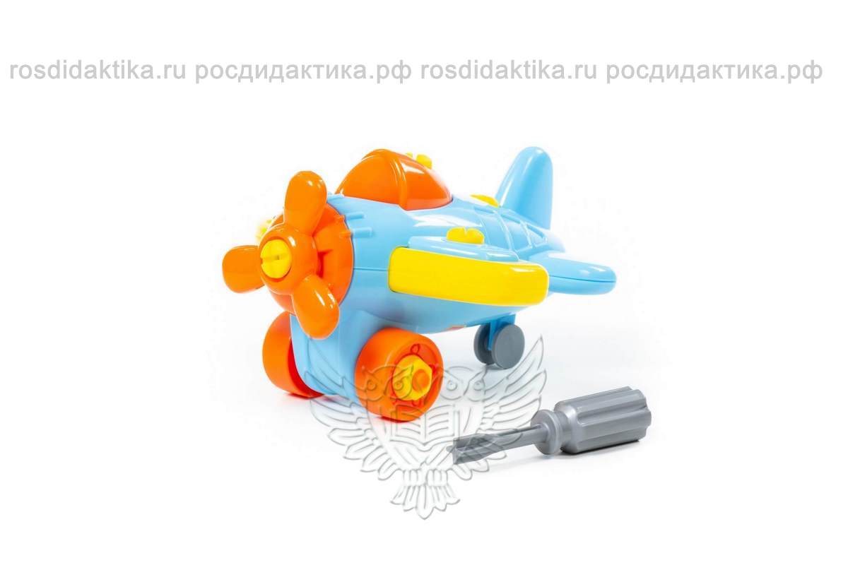 Конструктор-транспорт "Самолёт" (19 элементов) (в пакете)