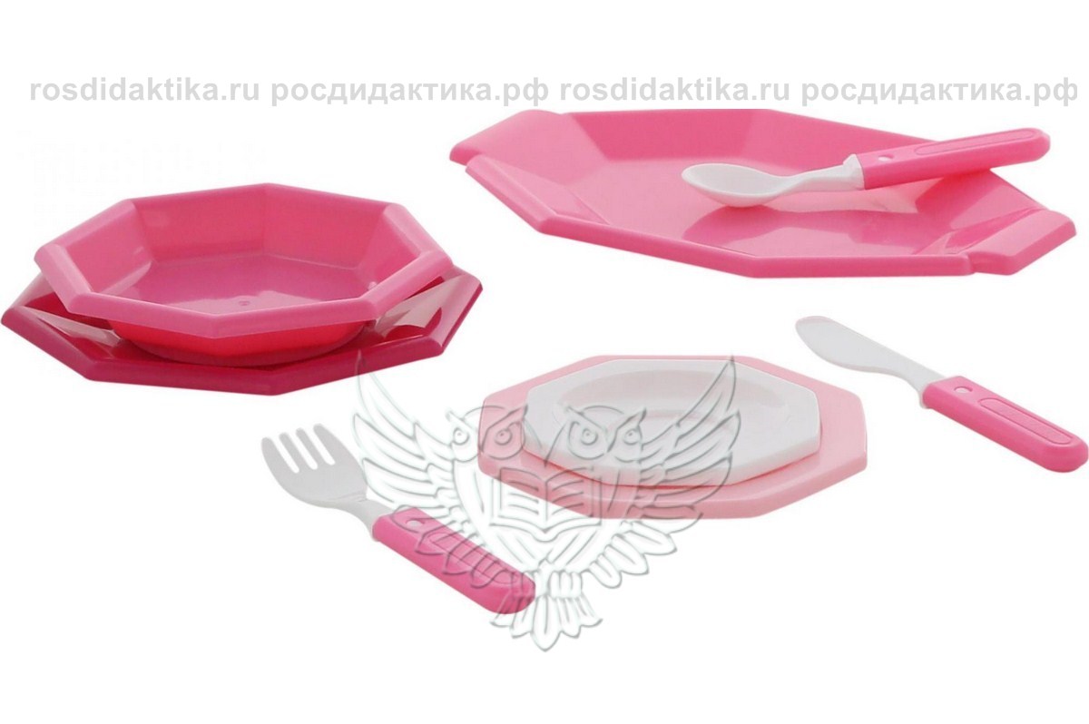 Набор детской посуды "Ретро" (8 элементов) (в сеточке)