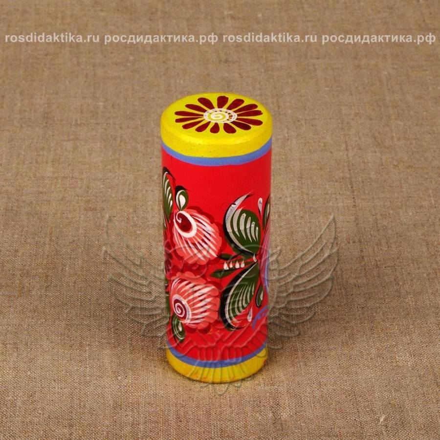 Погремушка-цилиндр с художественной росписью (2 категория)