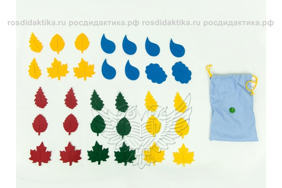 Детали съёмные (листья, тучки, капельки), 32 шт. для жилета игрового с пуговицами