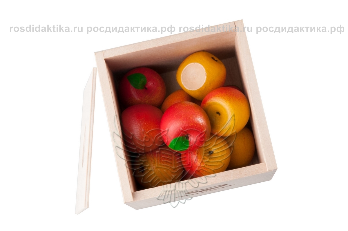 Счетный материал «12 наливных яблочек» в коробочке-сортере