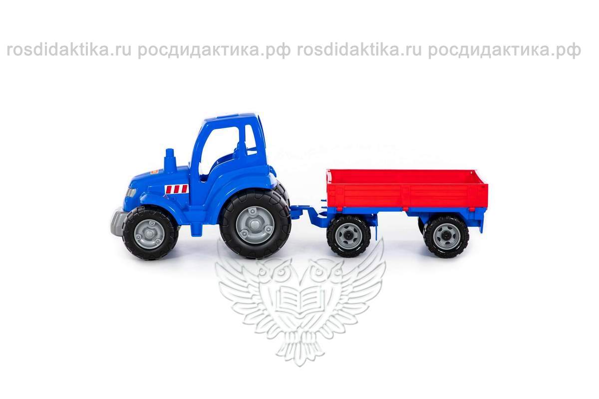 Трактор "Чемпион" (синий) с прицепом (в сеточке)