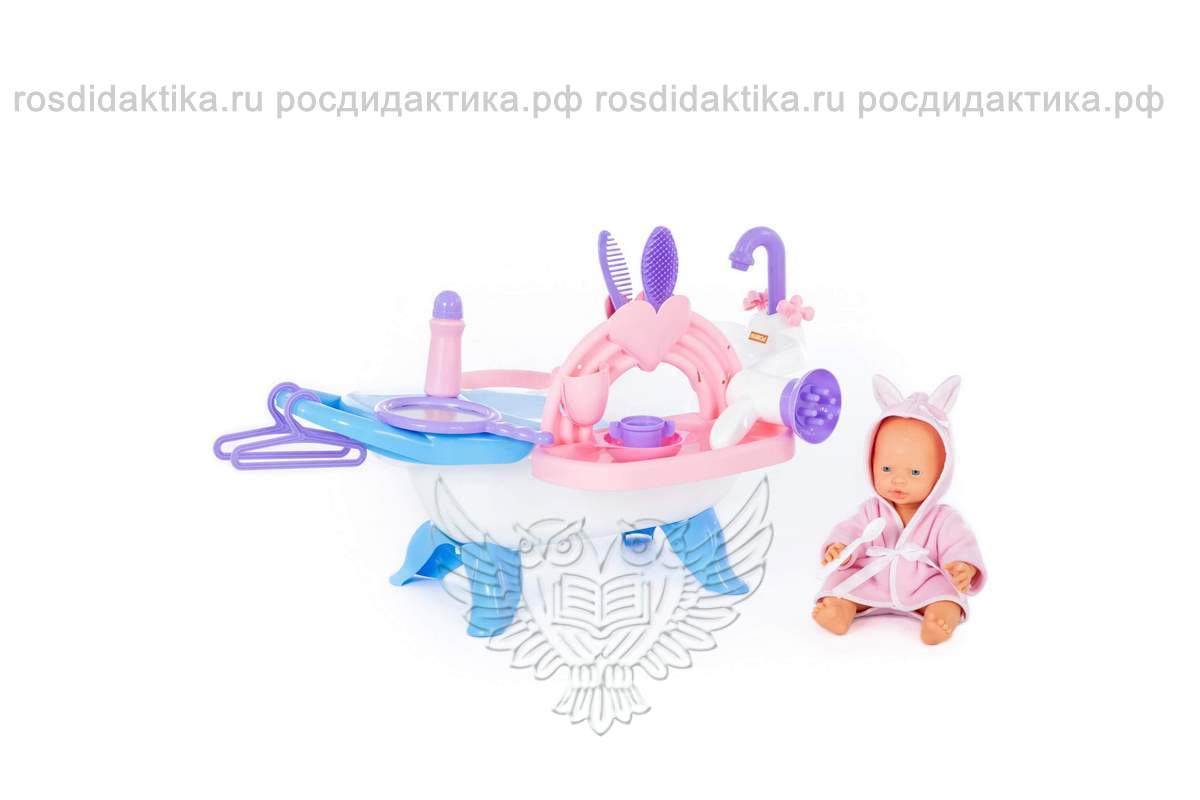 Набор для купания кукол №2 с аксессуарами и пупсом (в коробке)