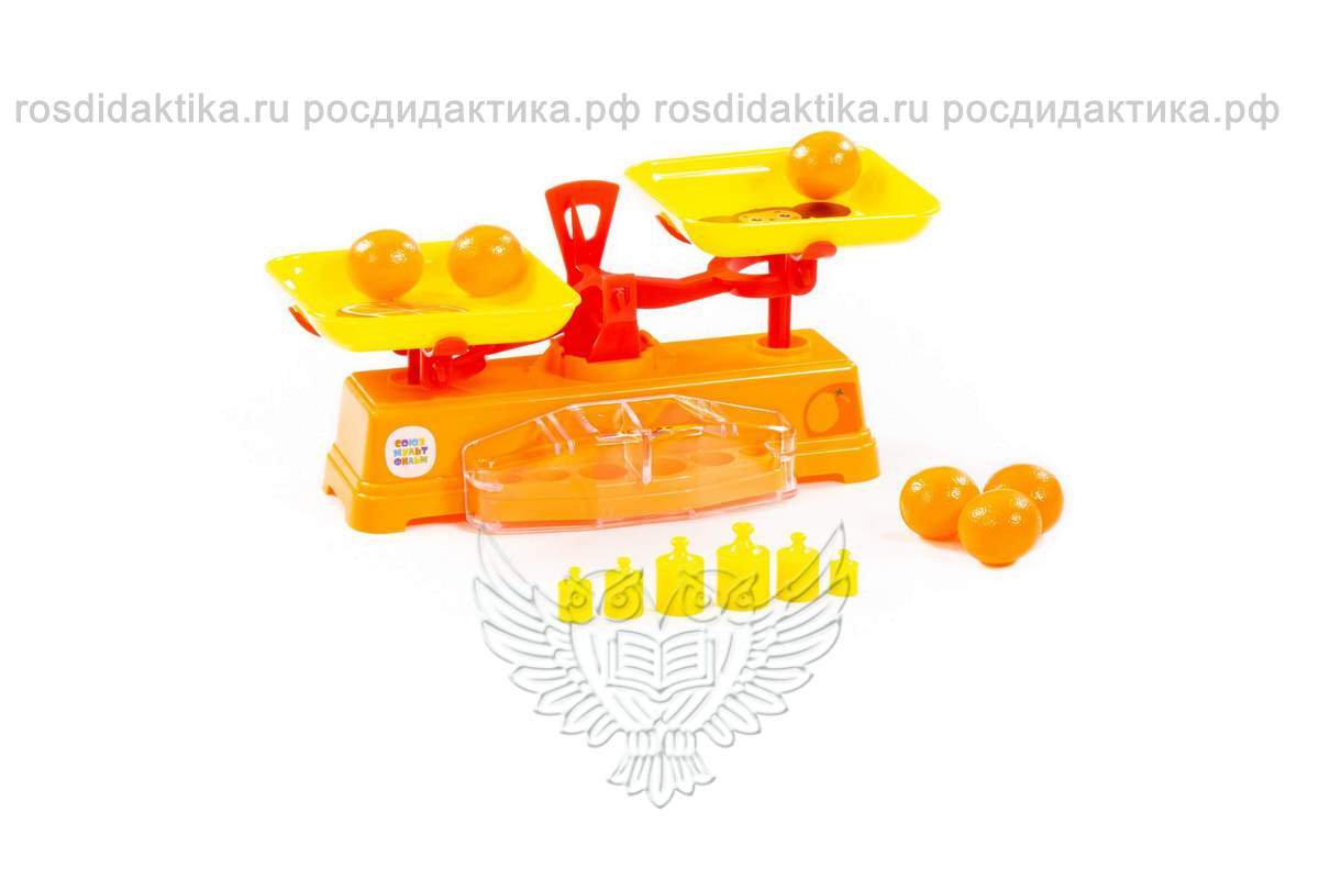 Игровой набор "Весы" "Чебурашка и крокодил Гена" + 6 апельсинов (в сеточке)