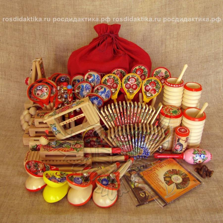 Комплект шумовых музыкальных инструментов с художественной росписью "Русский праздник" (2 категория)