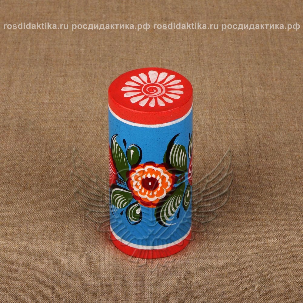 Погремушка-цилиндр с художественной росписью (2 категория)